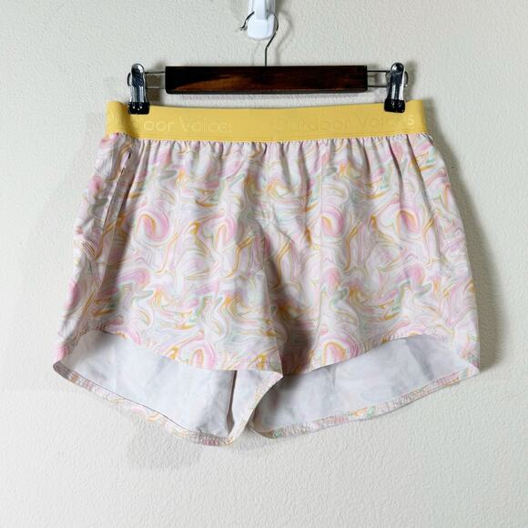outdoor voices | relay 3" pink marbled swirl patterned athletic gym shorts sz M - Picture 3 of 8